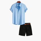Ensemble homme chemise col montant et short