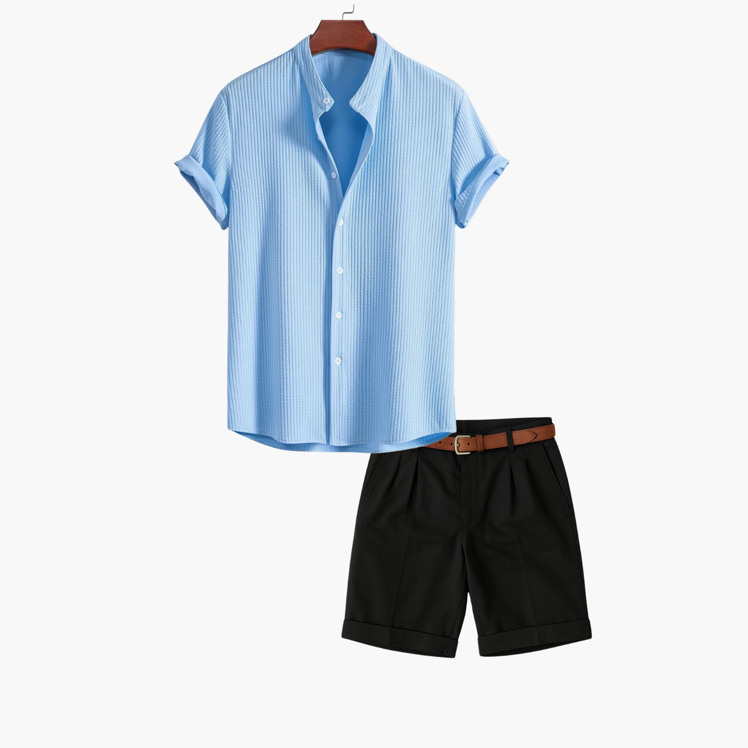 Ensemble homme chemise col montant et short
