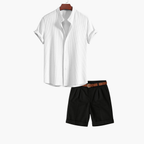 Ensemble homme chemise col montant et short