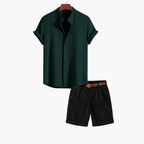 Ensemble homme chemise col montant et short