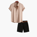 Ensemble homme chemise col montant et short