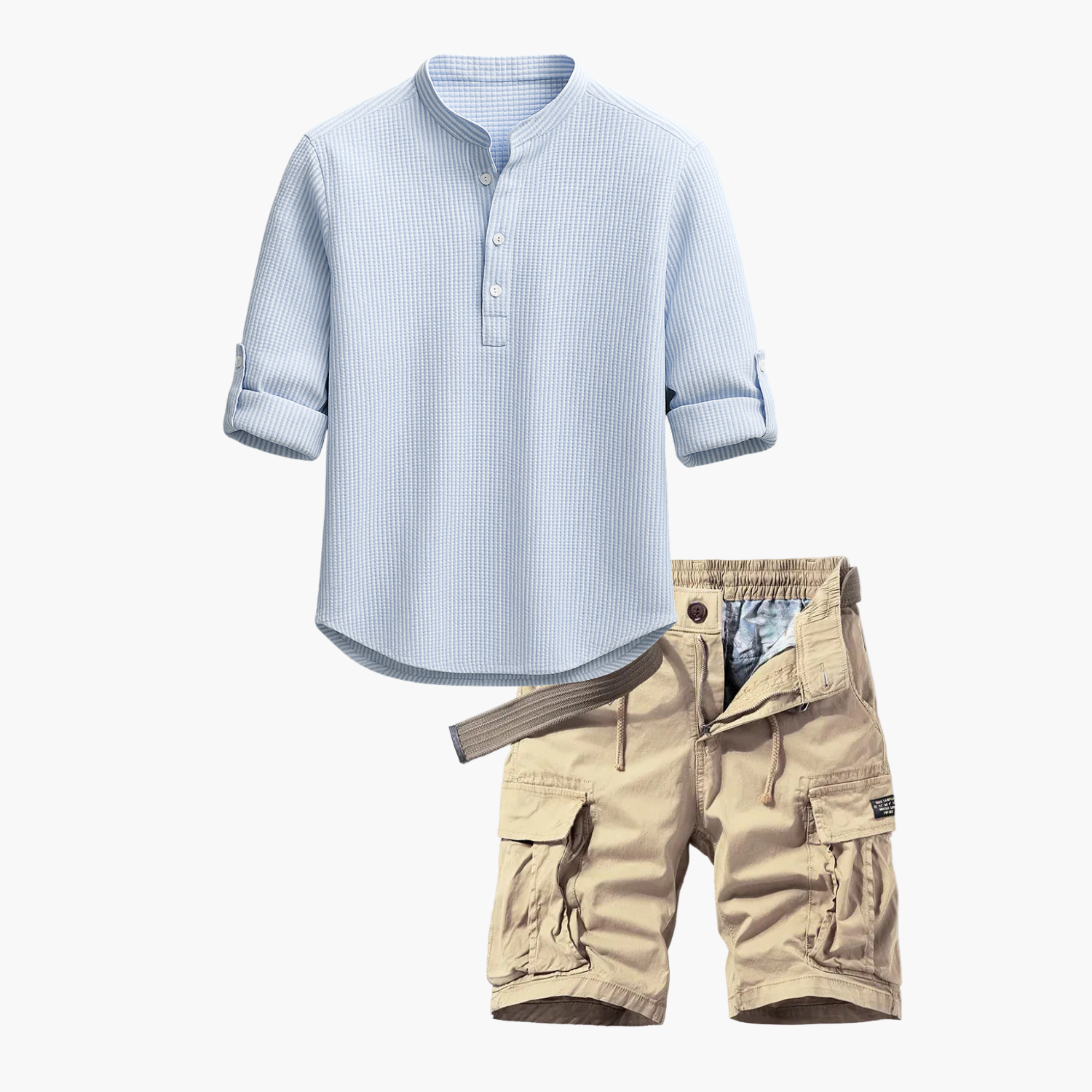 Ensemble homme chemise henley et cargo