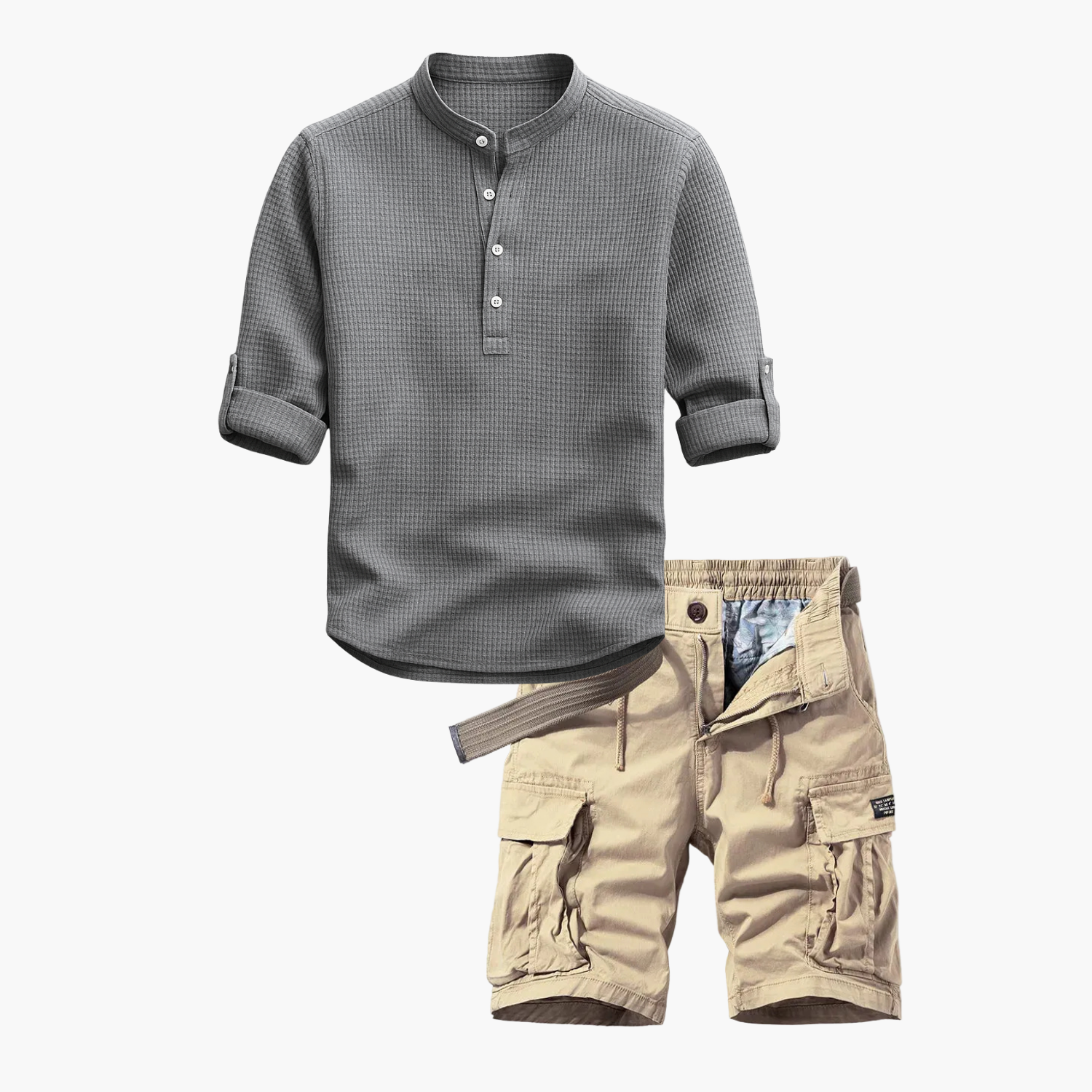 Ensemble homme chemise henley et cargo