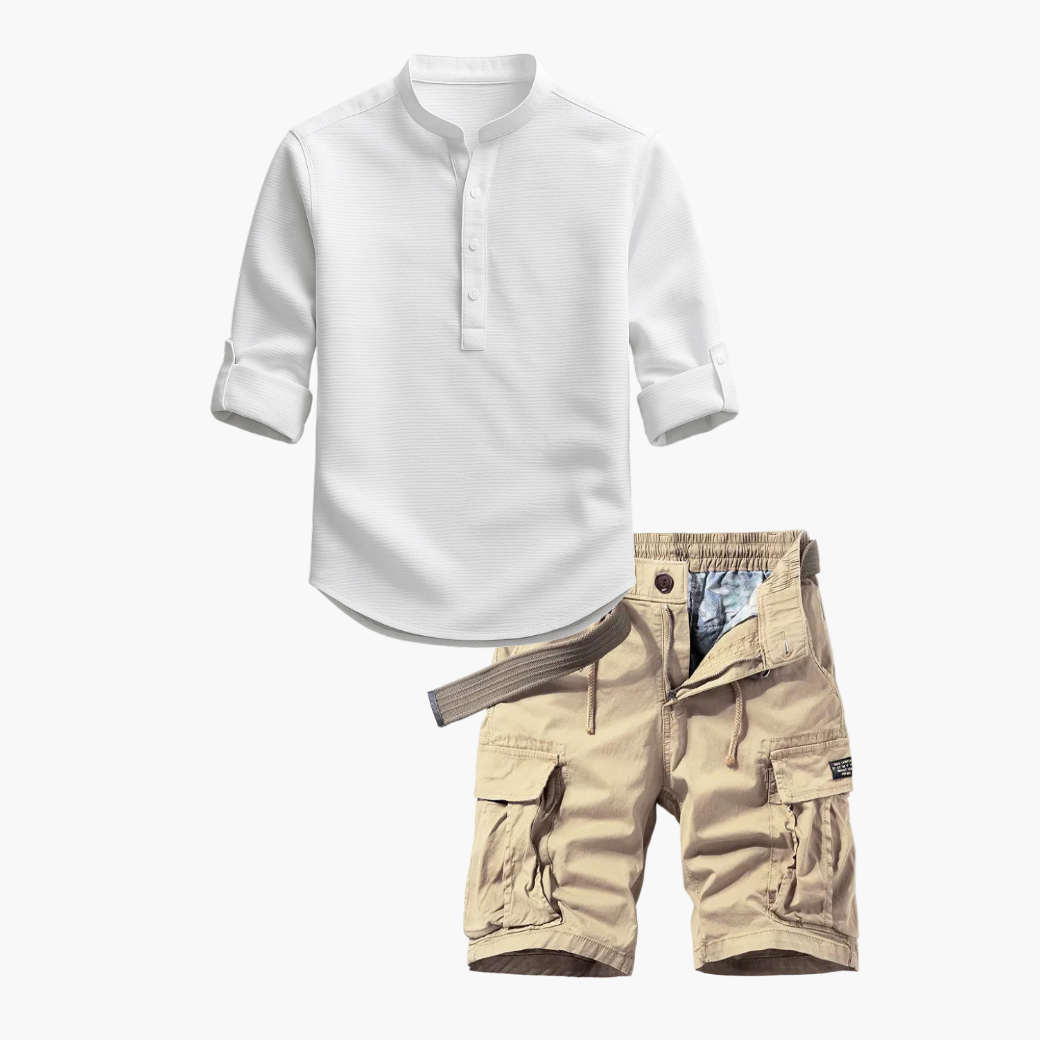 Ensemble homme chemise henley et cargo