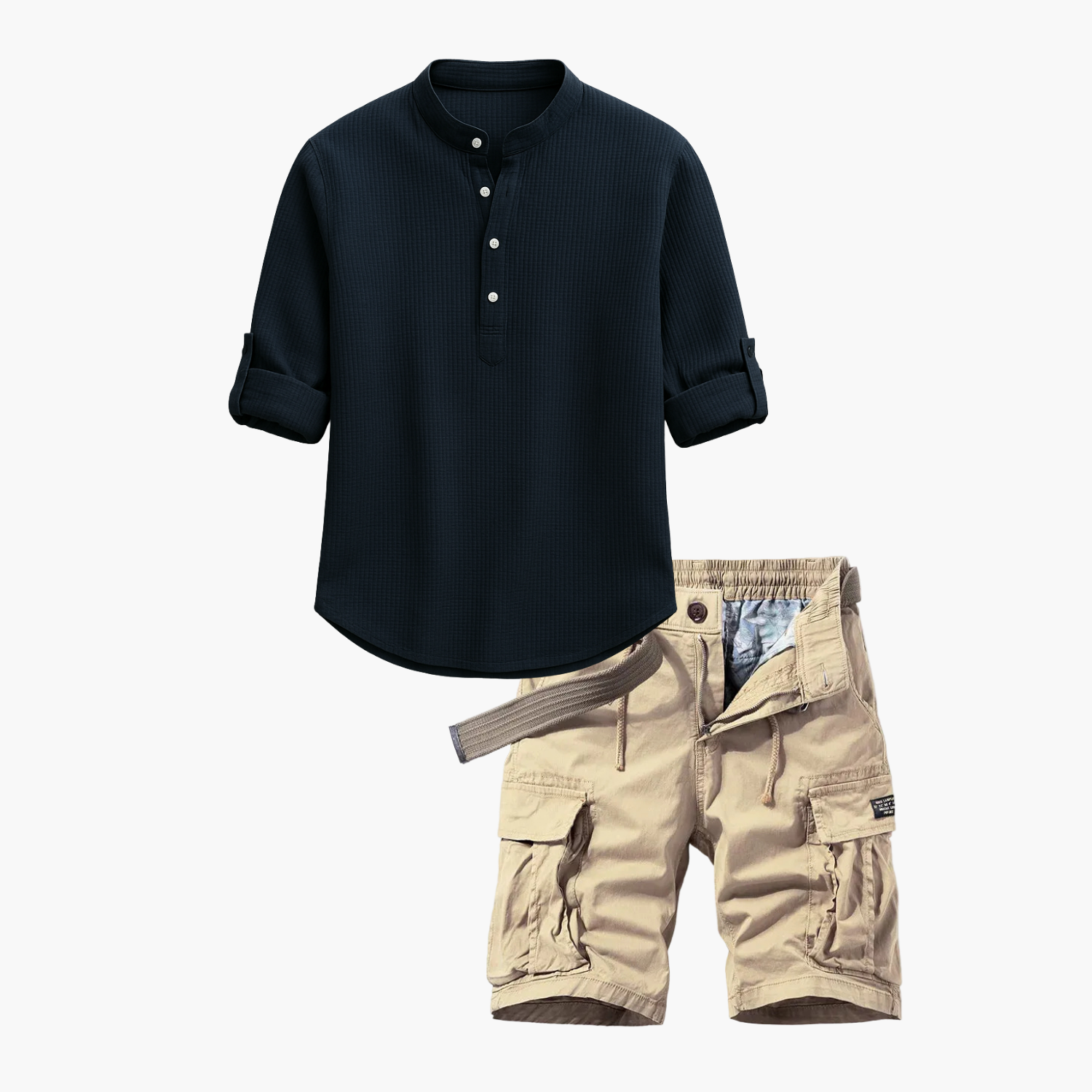 Ensemble homme chemise henley et cargo