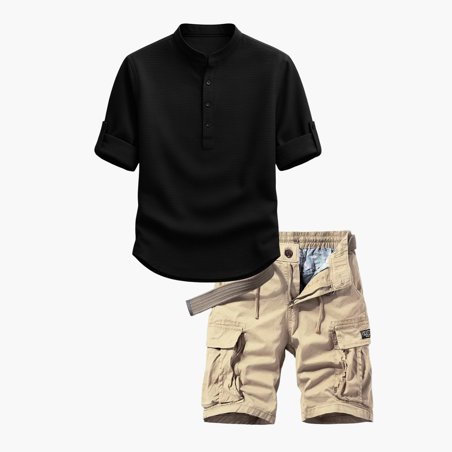 Ensemble homme chemise henley et cargo