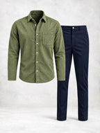 Ensemble homme chemise manches longues et pantalon droit