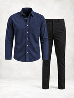 Ensemble homme chemise manches longues et pantalon droit