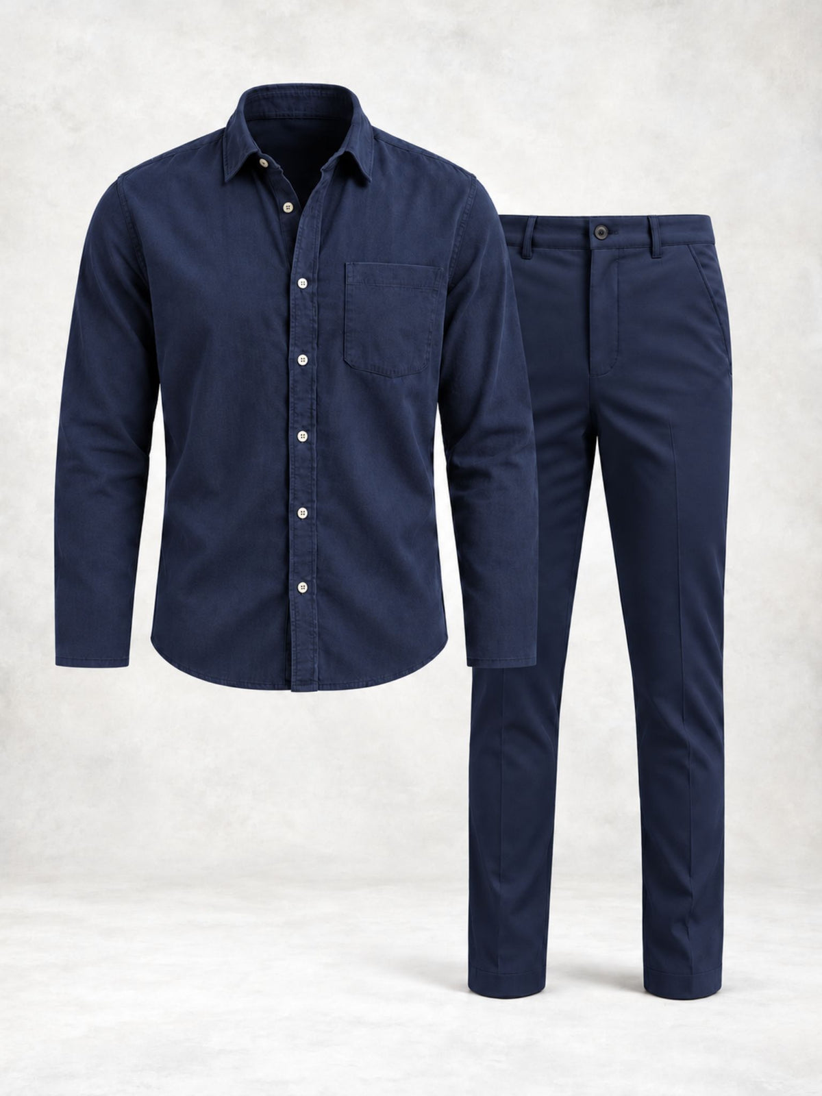 Ensemble homme chemise manches longues et pantalon droit