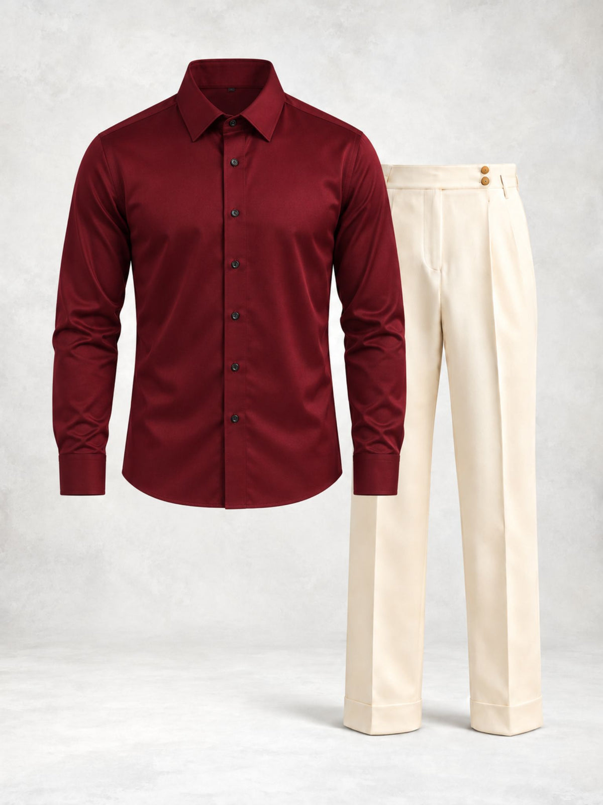 Ensemble homme chemise boutonnée et pantalon à pinces