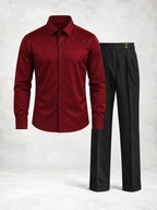 Ensemble homme chemise boutonnée et pantalon à pinces