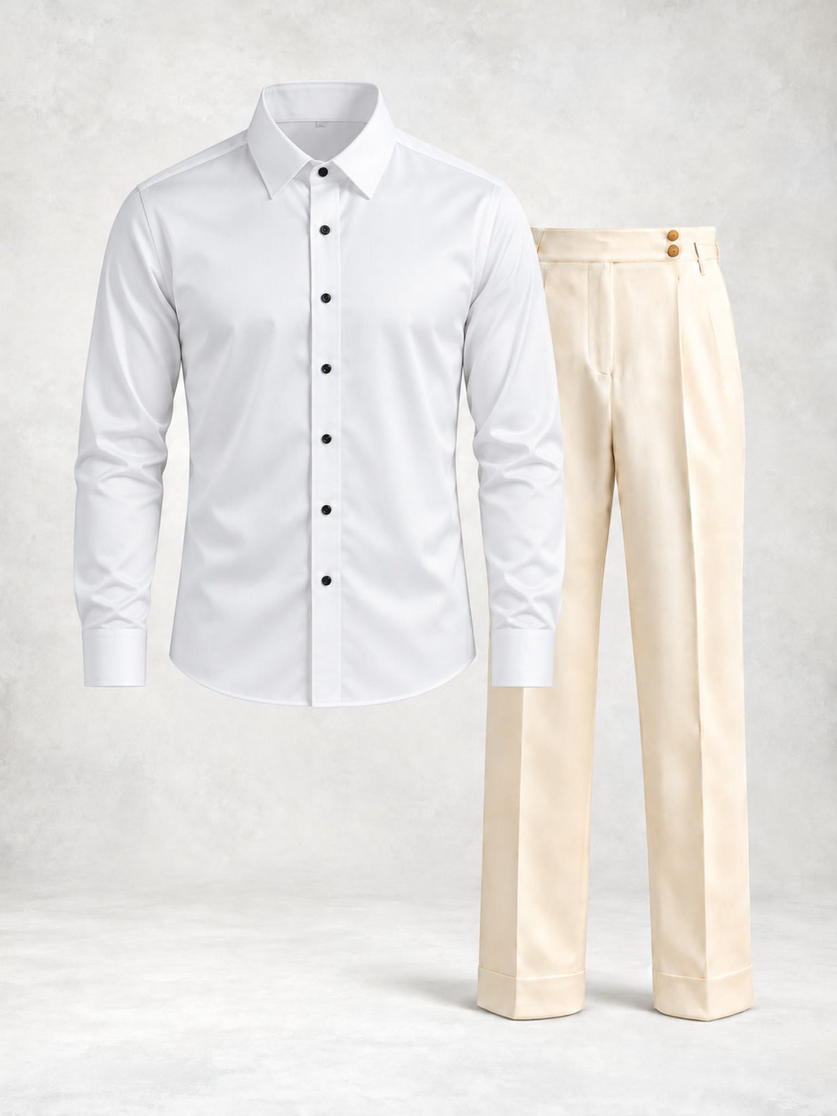 Ensemble homme chemise boutonnée et pantalon à pinces