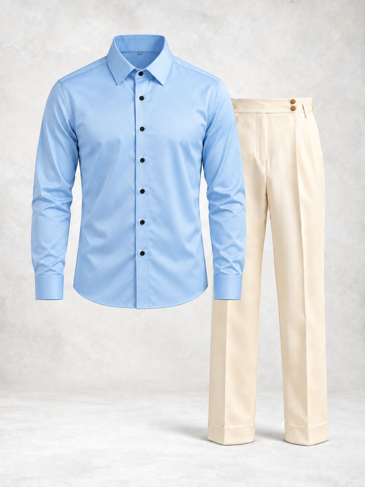 Ensemble homme chemise boutonnée et pantalon à pinces
