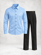 Ensemble homme chemise boutonnée et pantalon à pinces