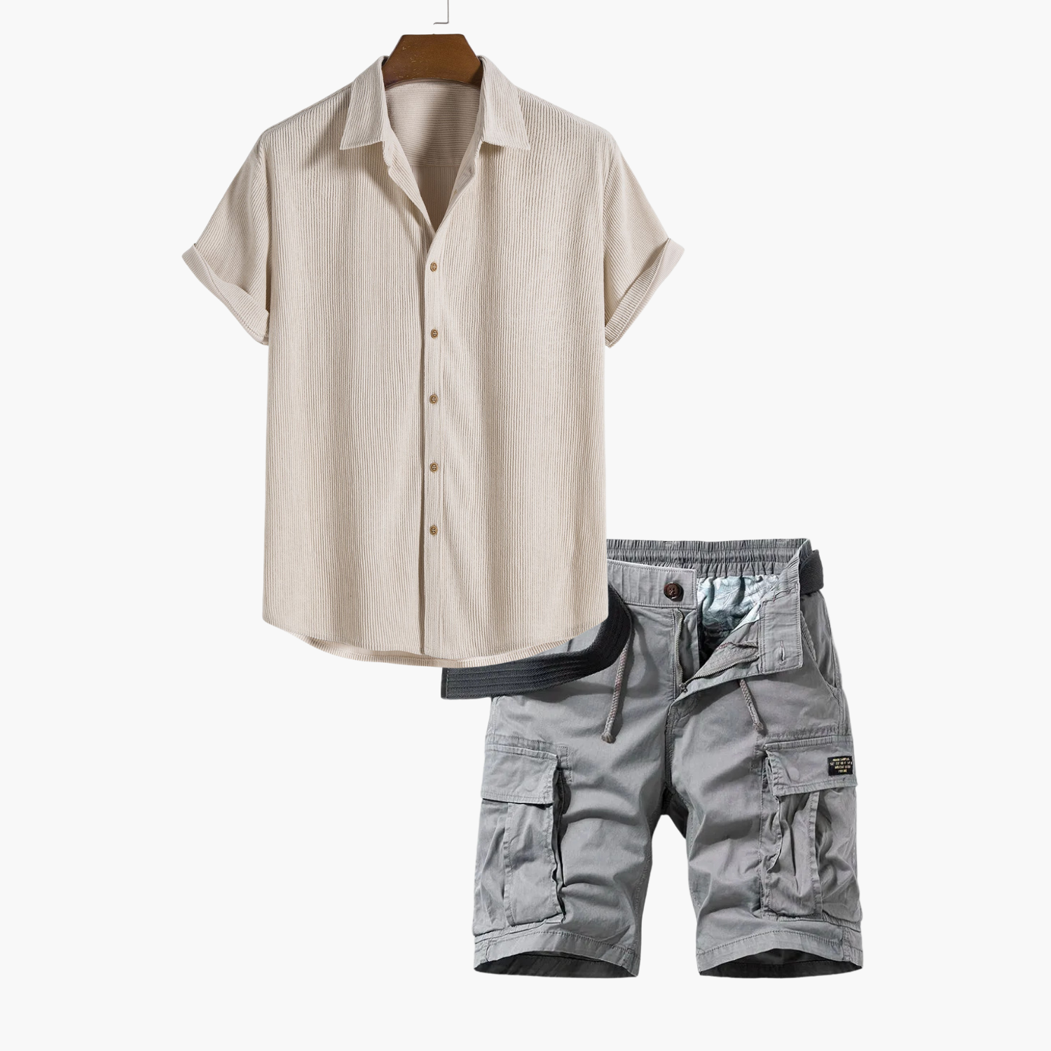 Ensemble homme chemise rayée cargo