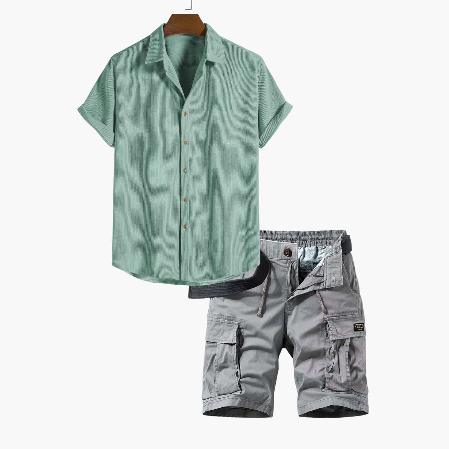 Ensemble homme chemise rayée cargo