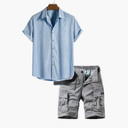 Ensemble homme chemise rayée cargo