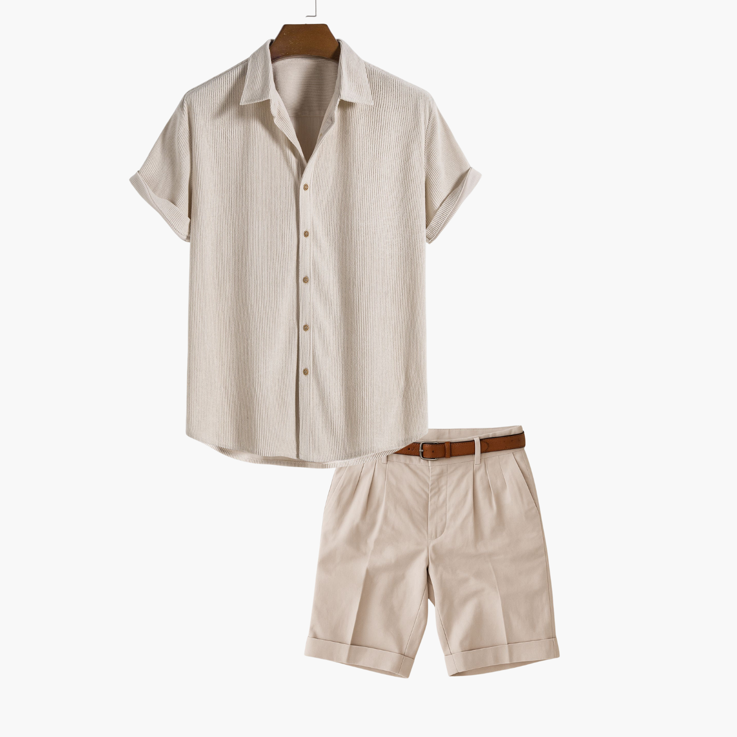 Ensemble homme chemise rayée et short