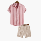 Ensemble homme chemise rayée et short