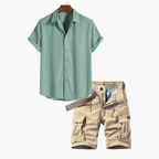 Ensemble homme chemise rayée et cargo
