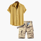 Ensemble homme chemise rayée et cargo