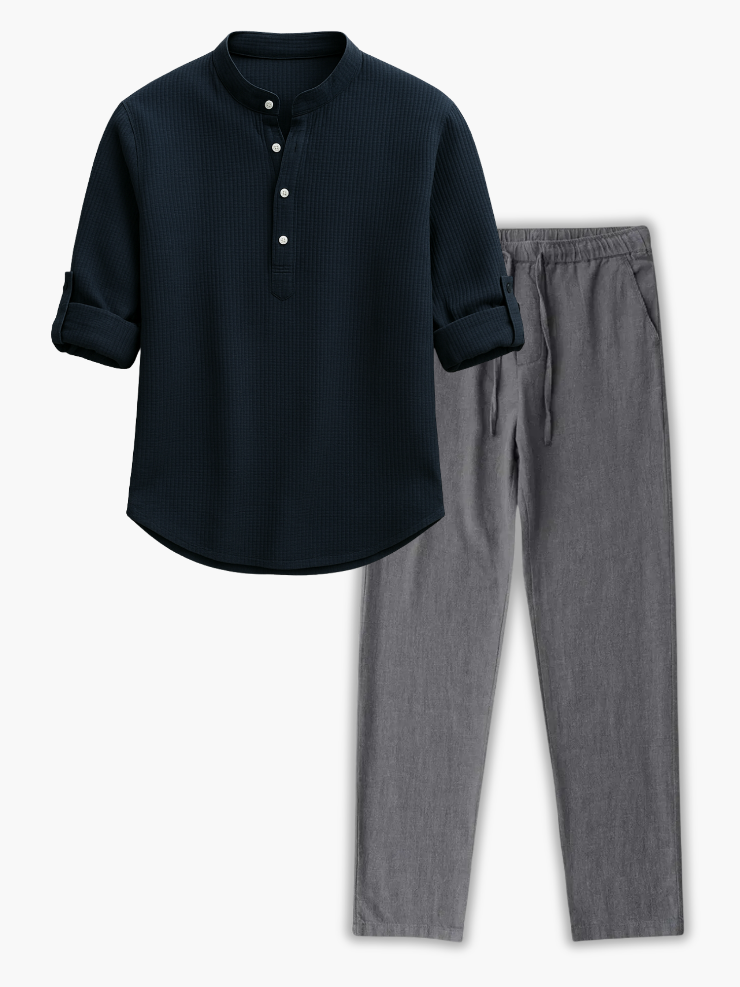 Ensemble homme col mao boutonné