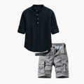 Ensemble homme col mao cargo