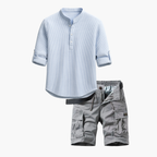 Ensemble homme col mao cargo