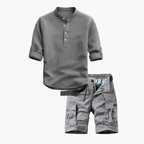 Ensemble homme col mao cargo