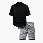 Ensemble homme col mao cargo