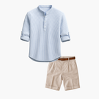Ensemble homme col mao et short