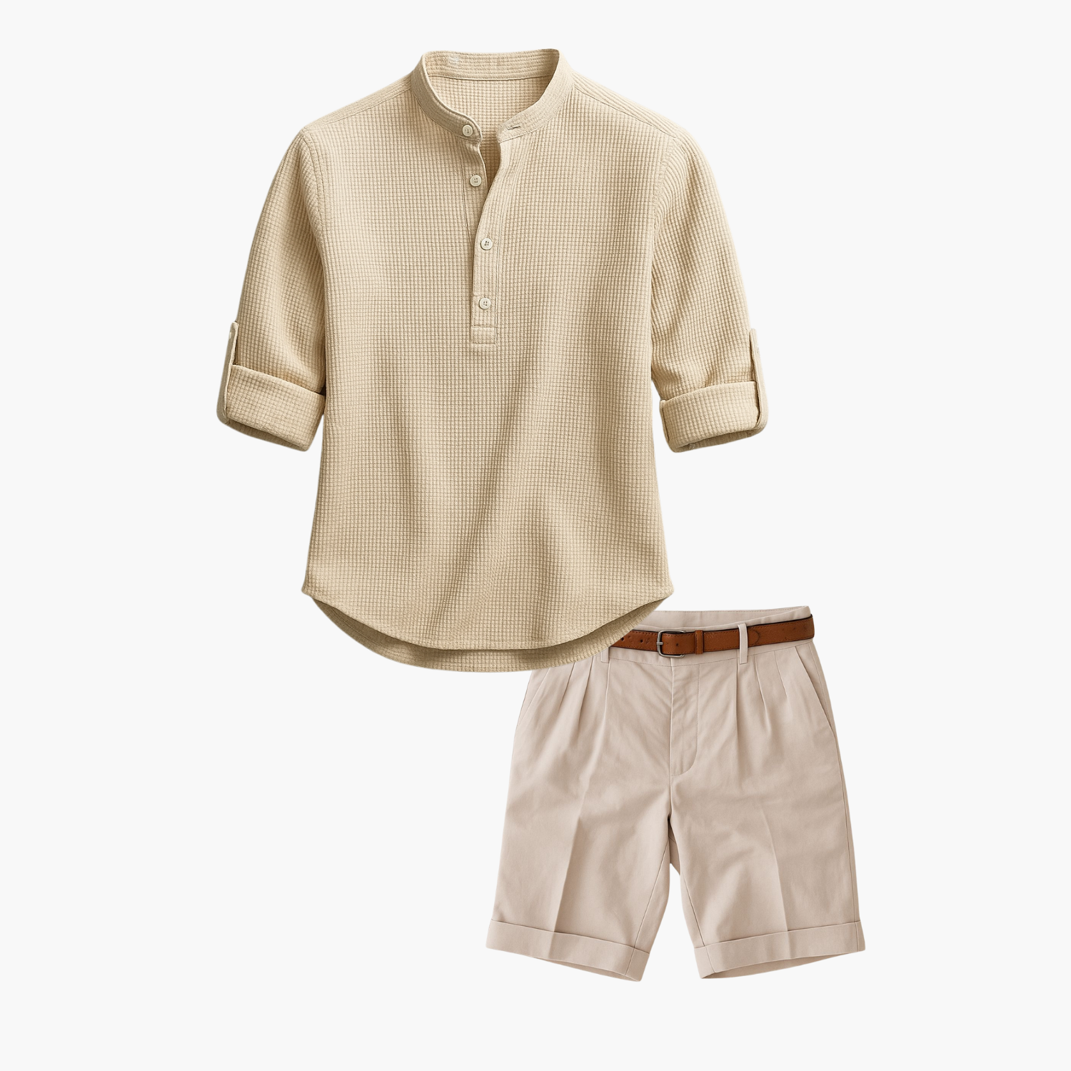 Ensemble homme col mao et short