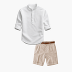 Ensemble homme col mao et short
