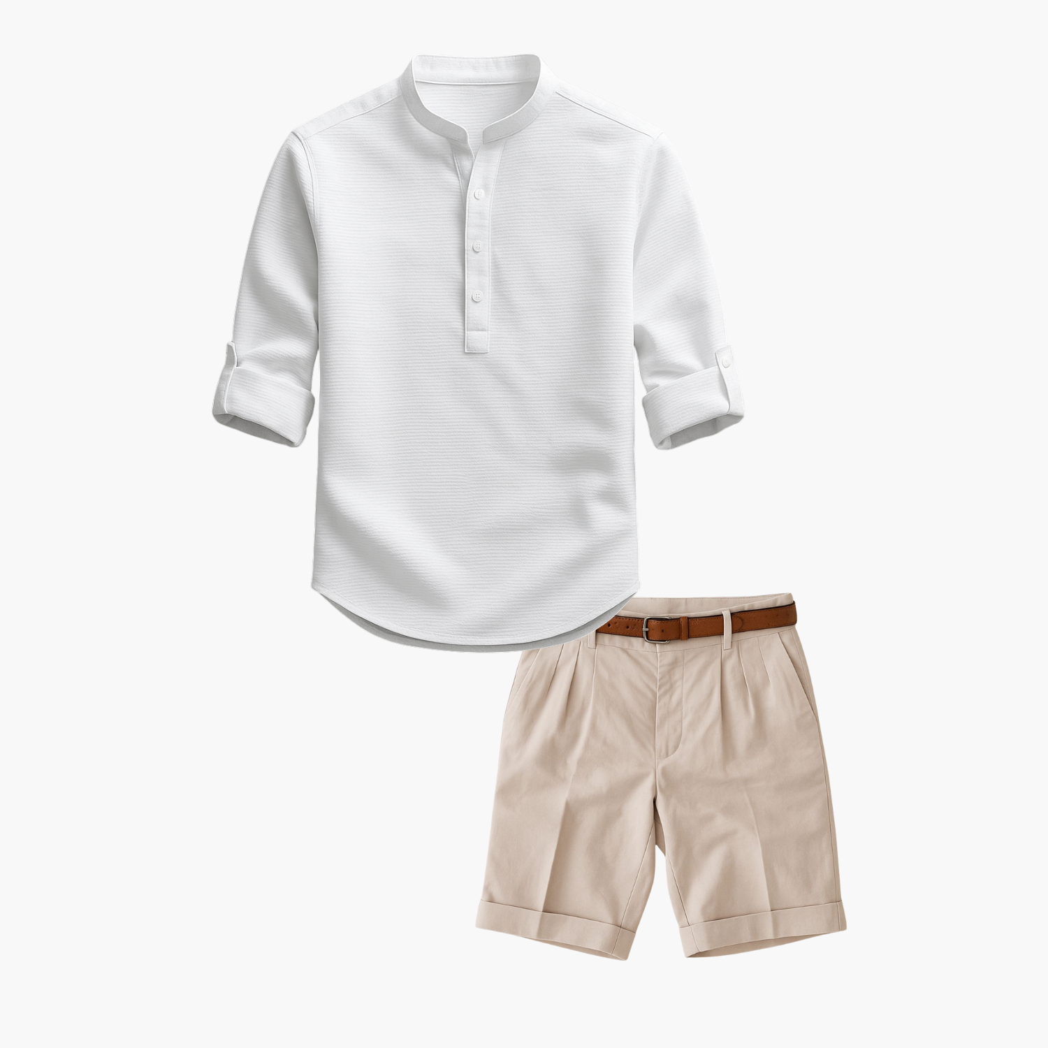 Ensemble homme col mao et short