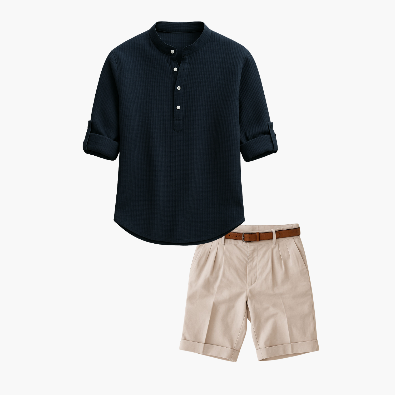 Ensemble homme col mao et short