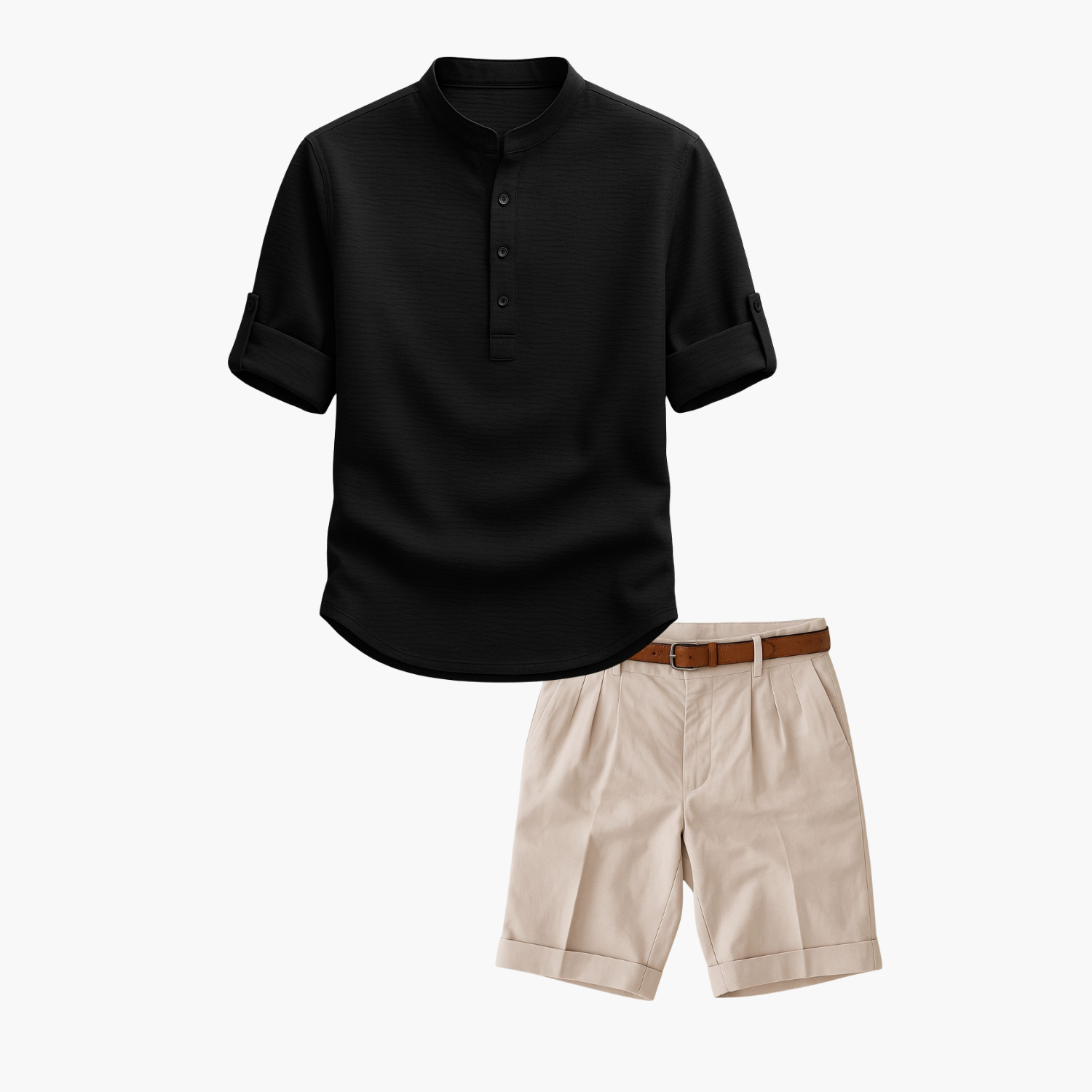 Ensemble homme col mao et short