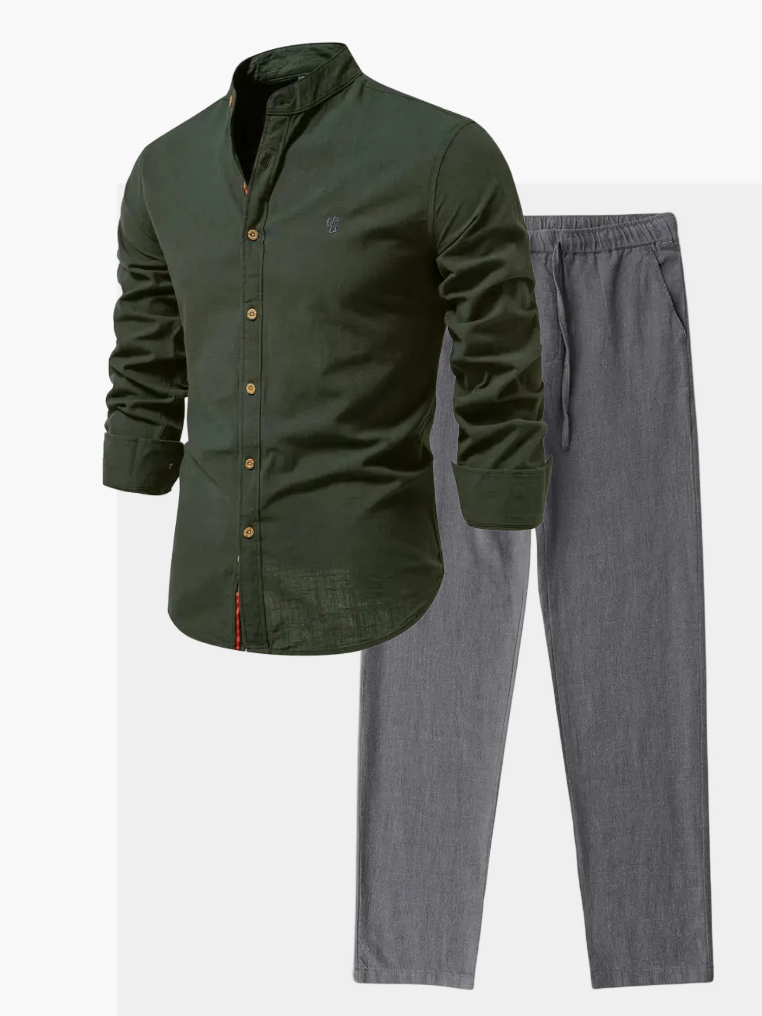 Ensemble homme col montant boutonné