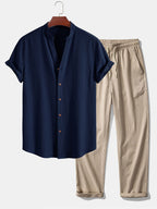 Ensemble homme chemise col mao