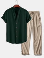 Ensemble homme chemise col mao