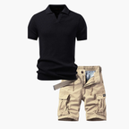 Ensemble homme polo à côtes et cargo