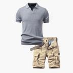 Ensemble homme polo à côtes et cargo