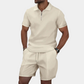 Ensemble homme polo demi-zip et short