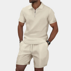 Ensemble homme polo demi-zip et short