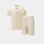 Ensemble homme polo demi-zip et short