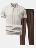 Ensemble homme polo en maille et pantalon