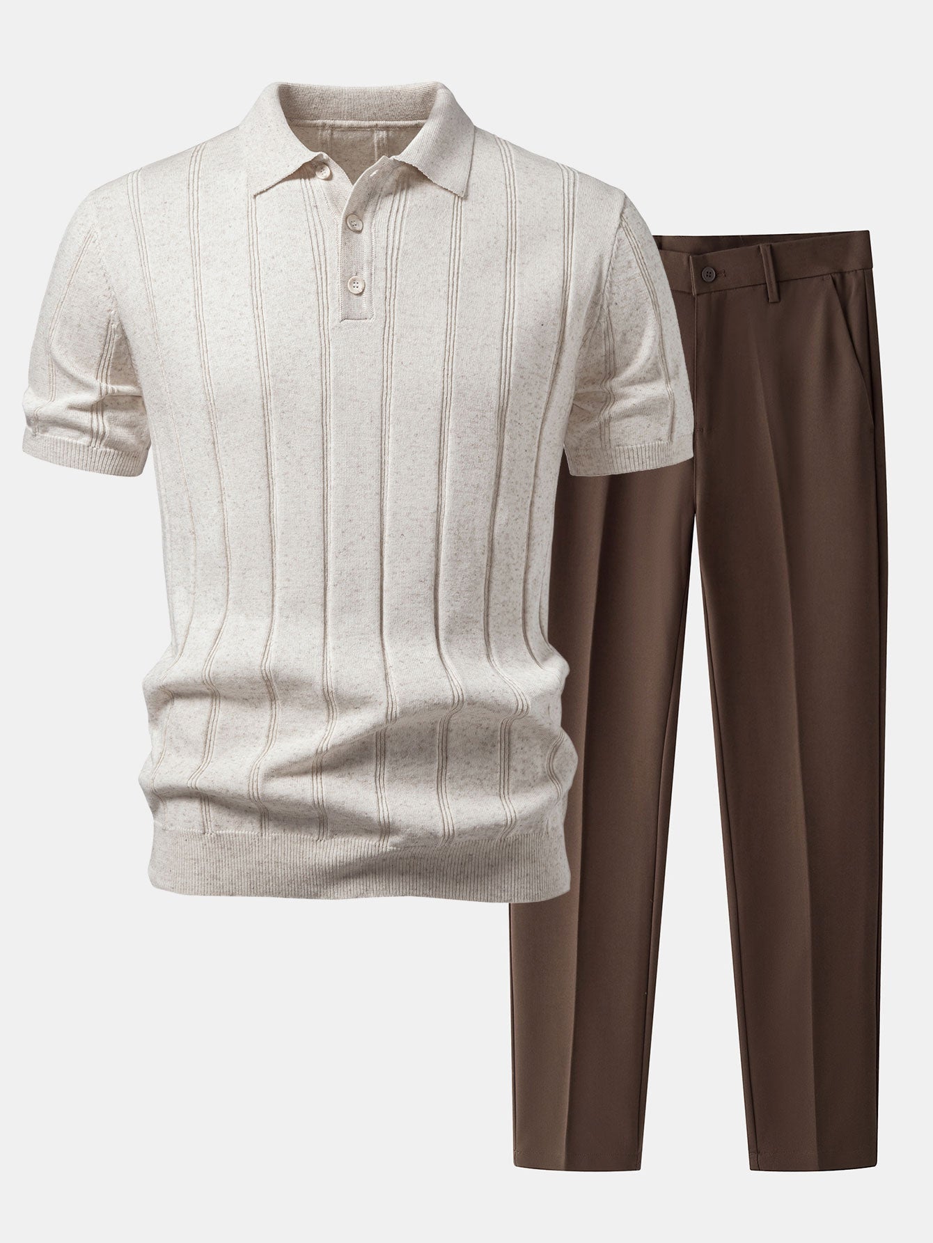 Ensemble homme polo en maille et pantalon