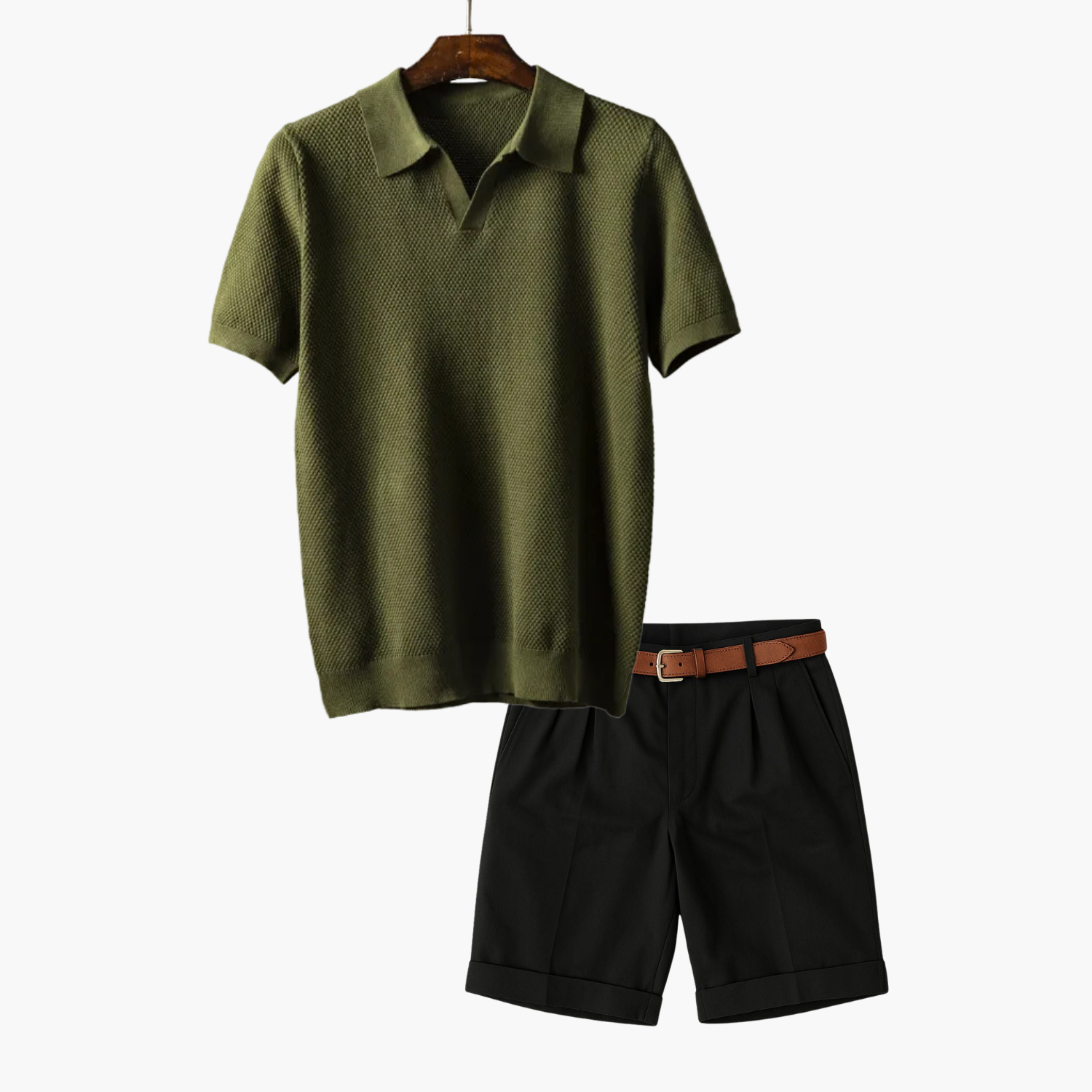 Ensemble homme polo en maille et short