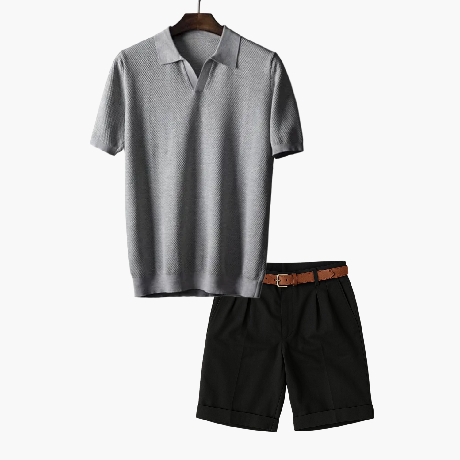 Ensemble homme polo en maille et short