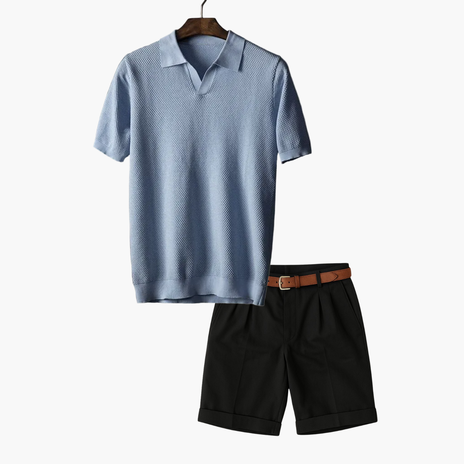 Ensemble homme polo en maille et short
