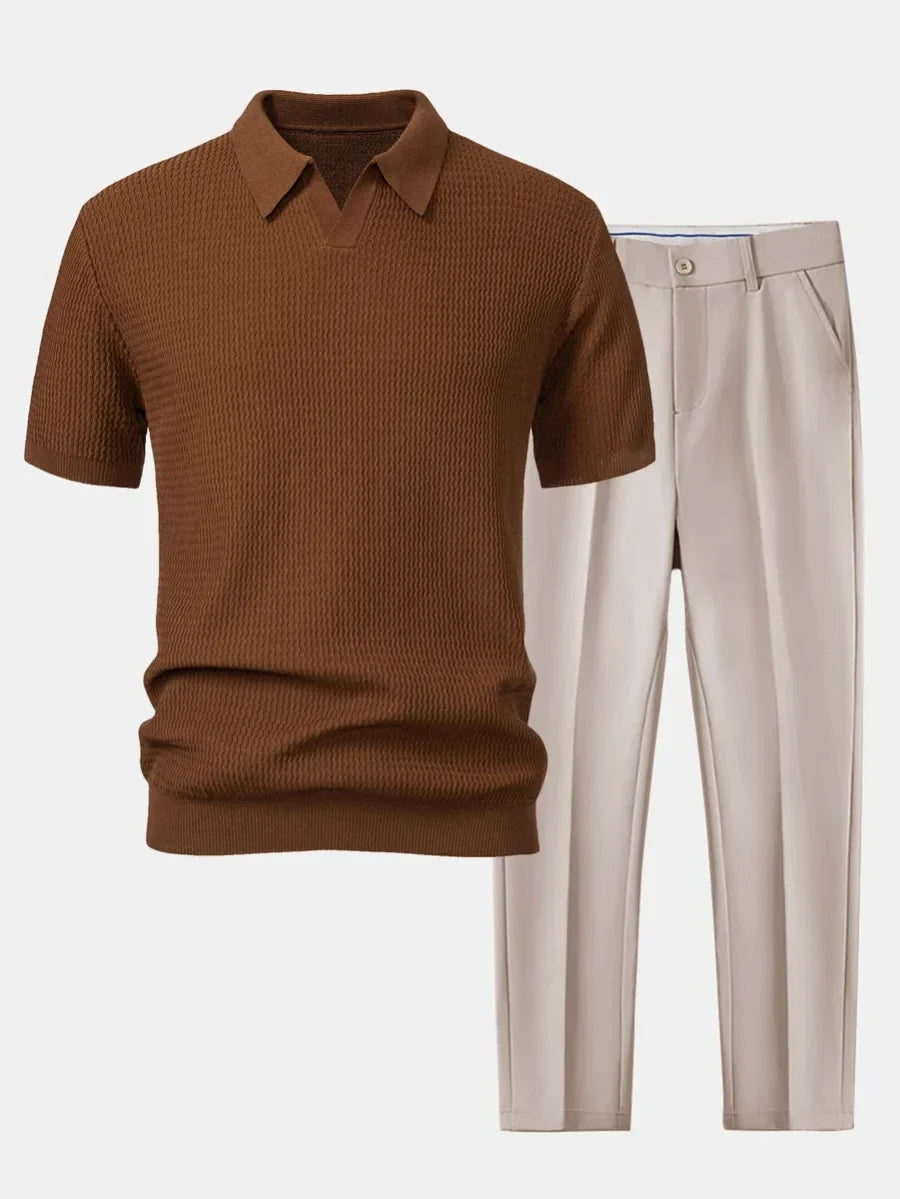Ensemble homme polo et pantalon ajusté